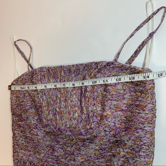 Decode 1.8 Lavendar Floral Print Spaghetti Strap 100% Silk Dress - Picture 12 of 15